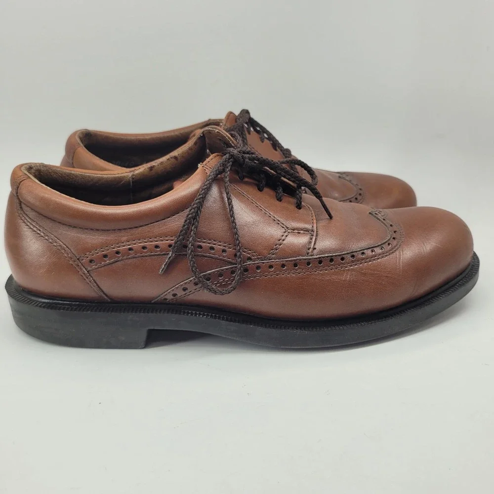 Florsheim Comfortech Mens Brown Leather Wingtip Derby Shoes 30610 Size 10 D‎